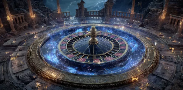 Mītiska rulete ar zilu spīdumu